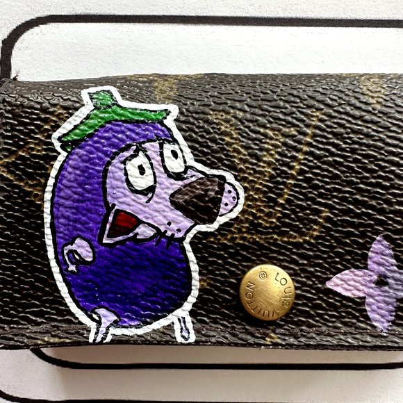 Custom Painted Authentic Louis Vuitton Keyholder - Courage the Cowardly Dog - Picture 4 of 13